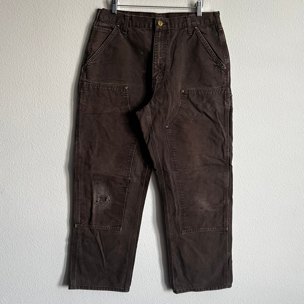 Carhartt B136 DKB brown double knee work wear carpenter pants